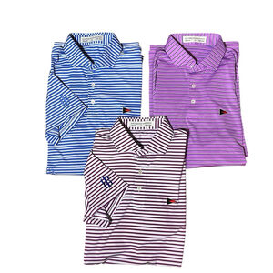 Holderness & Bourne Westhampton Country Club Polo LOT x3 Medium Striped EUC!!!!